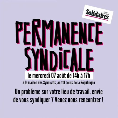 Permanence syndicale de solidaires