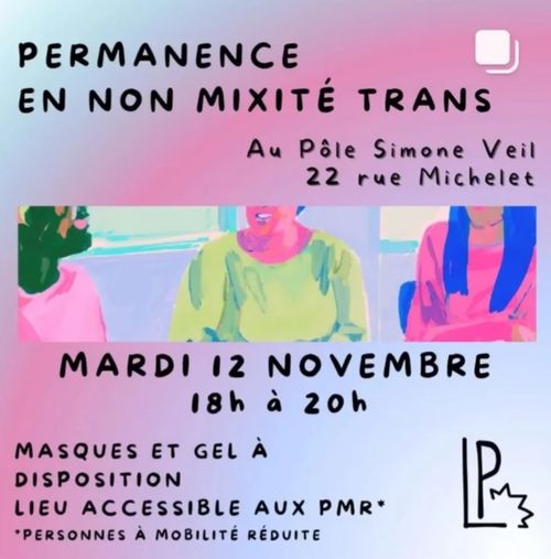 Permanence en non mixité trans 🏳️‍⚧️ par La Poudrière