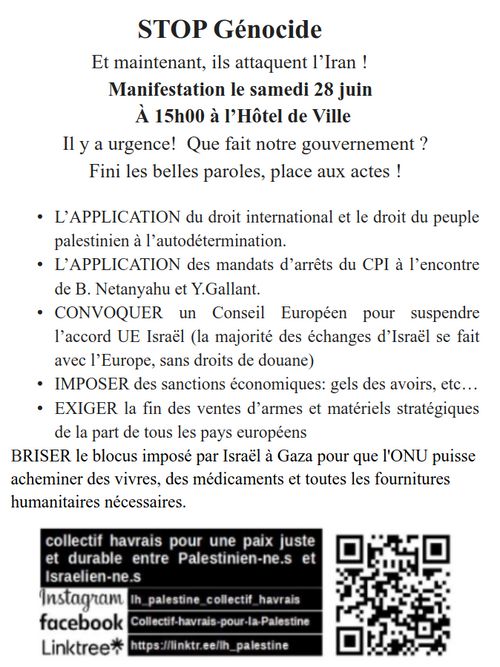 Manifestation contre le génocide en Palestine
