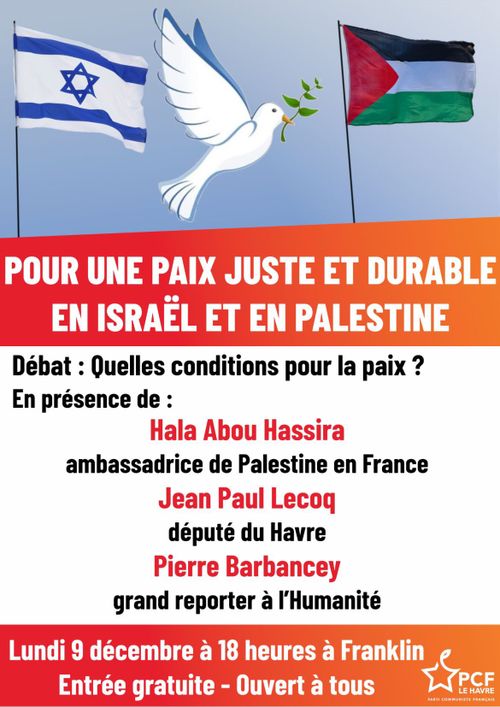 Débat : Comment construire une paix juste et durable en Israël et en Palestine ?