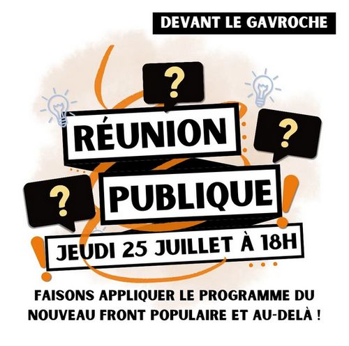 Réunion publique : Faisons appliquer le programme du NFP